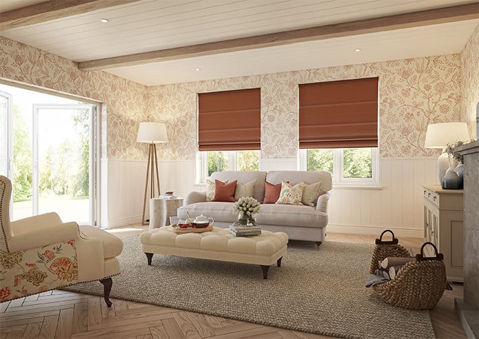 Ascot, Terracotta - Motorised Roman Blind - Image 6